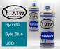 Preview: Hyundai, Byte Blue, UCB: 400ml Sprühdose + 400ml Klarlack - Set, von ATW Autoteile West.